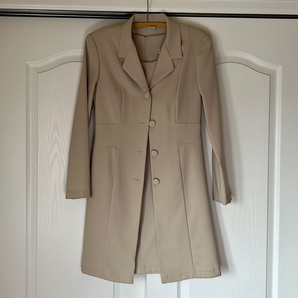 90’s Beige Long Blazer and Dress